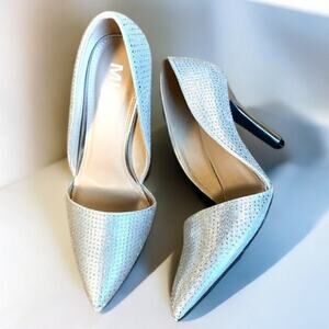 MIA Studded D’Orsay Silver Stiletto Pumps Size 7.5 New
